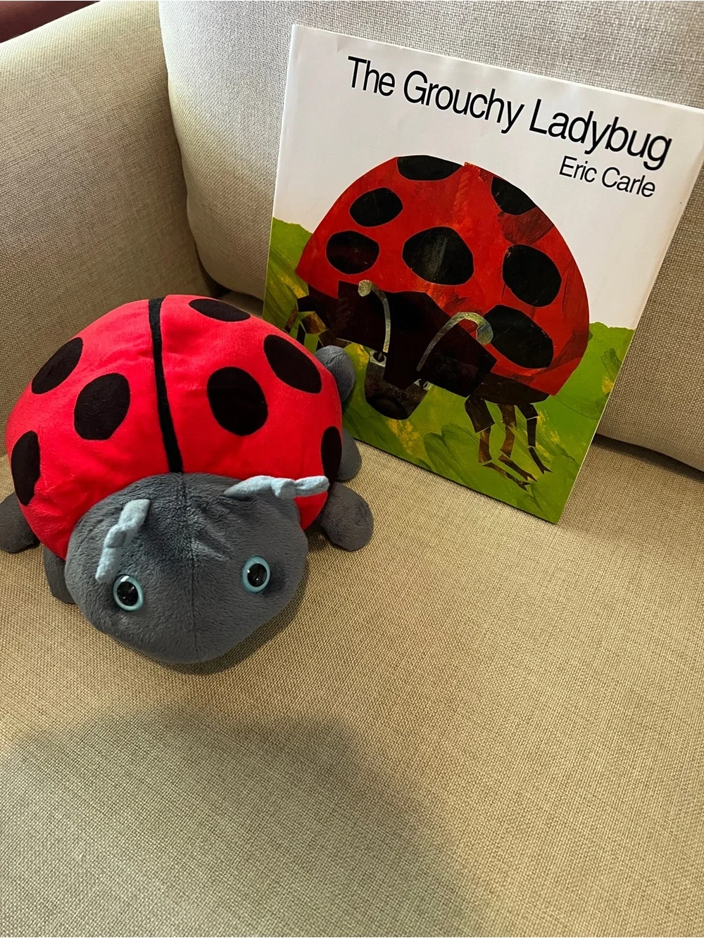The Grouchy Ladybug Book with stuffed animal